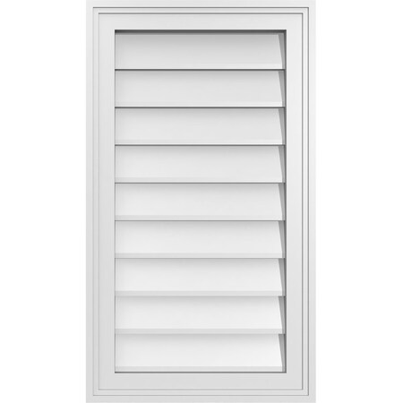 Ekena Millwork Vertical Surface Mount PVC Gable Vnt: Non-Functional, w/2"W x 1-1/2"H, Brickmould Frame, 16"W x 28"H GVPVE16X2802SN